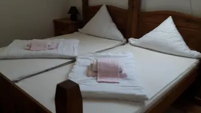 Ein Bett oder Betten in einem Zimmer der Unterkunft Abendsonne