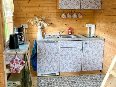 Küche/Küchenzeile in der Unterkunft Tiny Häuschen Land-Idyll