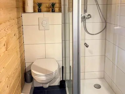 Ein Badezimmer in der Unterkunft Tiny Häuschen Land-Idyll