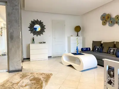 Ein Sitzbereich in der Unterkunft Ferienwohnung Wohlfühl-Anker