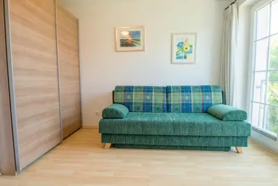 Ein Sitzbereich in der Unterkunft Mine Heimat Weg 11 Haus Seewolf