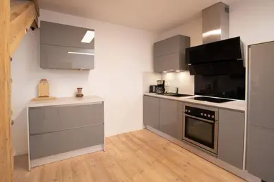Küche/Küchenzeile in der Unterkunft Exklusive Ferienwohnung Sonnensicht in Barth