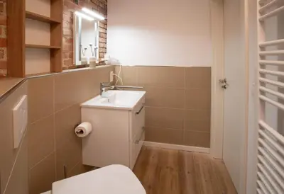 Ein Badezimmer in der Unterkunft Exklusive Ferienwohnung Sonnensicht in Barth