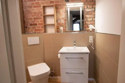 Ein Badezimmer in der Unterkunft Exklusive Ferienwohnung Sonnensicht in Barth