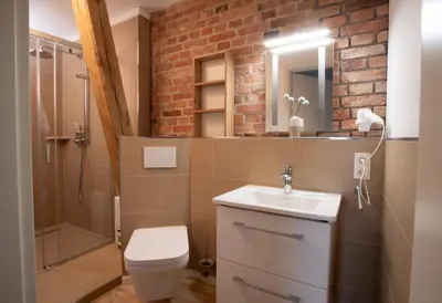 Ein Badezimmer in der Unterkunft Exklusive Ferienwohnung Sonnensicht in Barth