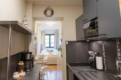 Küche/Küchenzeile in der Unterkunft Ferienwohnung Baltic