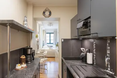 Küche/Küchenzeile in der Unterkunft Ferienwohnung Baltic