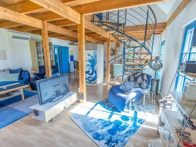 Ein Sitzbereich in der Unterkunft Ferienhaus Tüdelnest