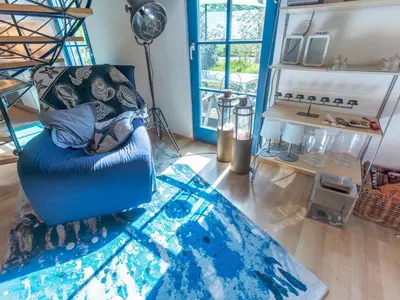 Ein Sitzbereich in der Unterkunft Ferienhaus Tüdelnest