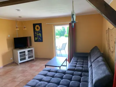 TV/Unterhaltungsangebot in der Unterkunft Panorama-Haus Boddenperle