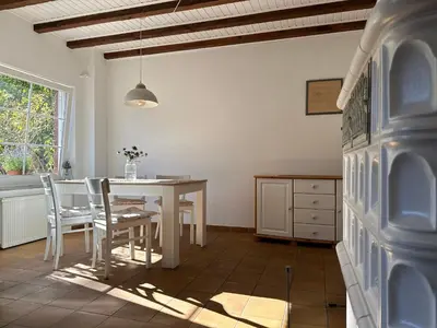 Ein Sitzbereich in der Unterkunft Strandgut