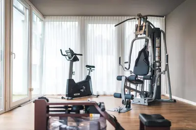 Das Fitnesscenter und/oder die Fitnesseinrichtungen in der Unterkunft Ferienhäuser Baltic Lagoon Haus 12a