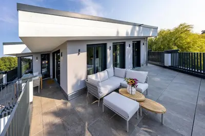 Ein Balkon oder eine Terrasse in der Unterkunft Strandvilla Zingst- AP 16