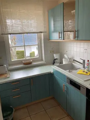 Küche/Küchenzeile in der Unterkunft Ferienwohnung 1 Strandstraße 55