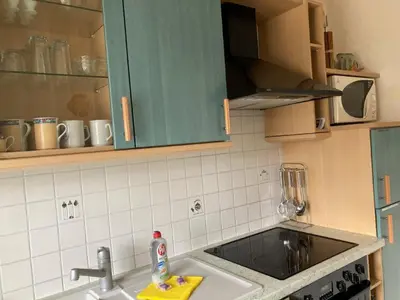 Küche/Küchenzeile in der Unterkunft Ferienwohnung 1 Strandstraße 55