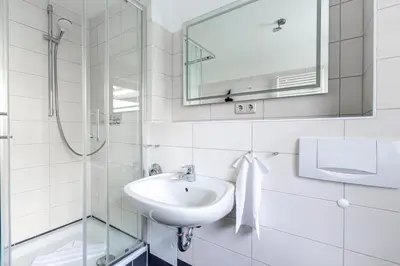 Ein Badezimmer in der Unterkunft Boddenräuber 2