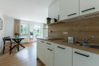 Küche/Küchenzeile in der Unterkunft Boddenräuber 2