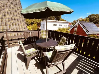 Ein Balkon oder eine Terrasse in der Unterkunft Karina I