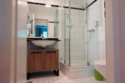 Ein Badezimmer in der Unterkunft An der Seebrücke
