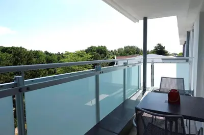 Ein Balkon oder eine Terrasse in der Unterkunft An der Seebrücke