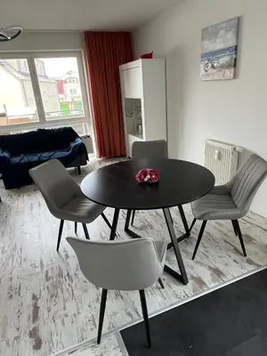 Ein Sitzbereich in der Unterkunft Likeedeler Weg 1, Haus Böde, Whg 20