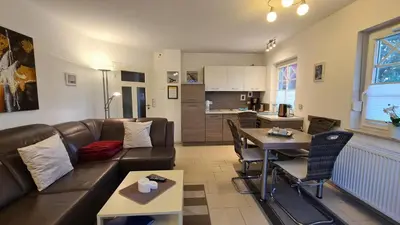 Küche/Küchenzeile in der Unterkunft Ferienwohnung Brigantine auf der Halbinsel Zingst