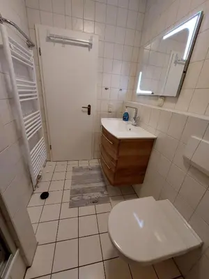 Ein Badezimmer in der Unterkunft Birkenquartier