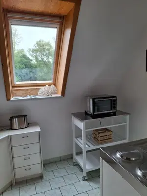 Küche/Küchenzeile in der Unterkunft Ferienwohnung am Badesteig