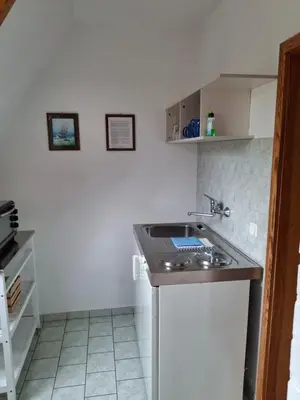 Küche/Küchenzeile in der Unterkunft Ferienwohnung am Badesteig