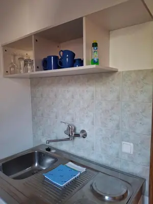 Küche/Küchenzeile in der Unterkunft Ferienwohnung am Badesteig