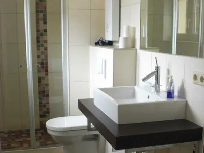 Ein Badezimmer in der Unterkunft Ferienhaus in Bartelshagen II
