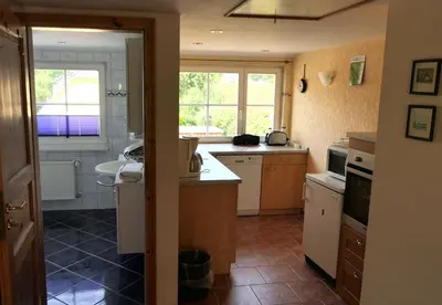 Küche/Küchenzeile in der Unterkunft Kapitänshaus in Strandnähe in Prerow