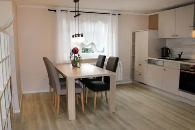 Küche/Küchenzeile in der Unterkunft Haus Kleist Wohnung 4