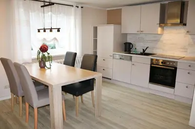 Küche/Küchenzeile in der Unterkunft Haus Kleist Wohnung 4