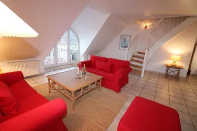 Ein Sitzbereich in der Unterkunft Am Boddenweg - Windsbraut