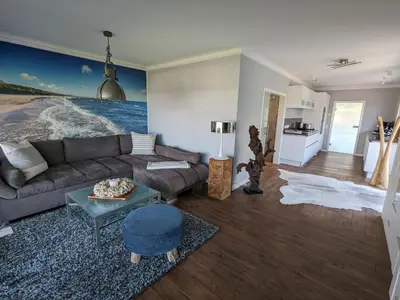 Ein Sitzbereich in der Unterkunft An der Koppel