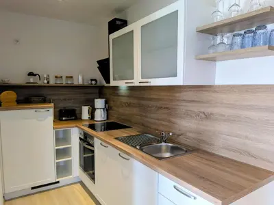 Küche/Küchenzeile in der Unterkunft Auszeit
