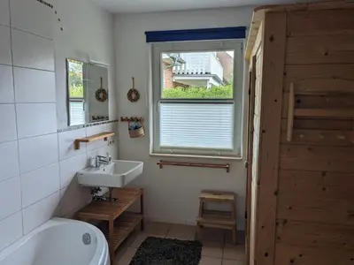 Ein Badezimmer in der Unterkunft Westblick