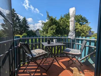 Ein Balkon oder eine Terrasse in der Unterkunft Lütt Stuuv