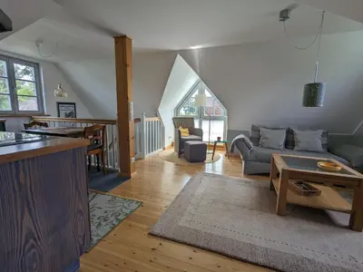 Ein Sitzbereich in der Unterkunft Chausseestraße - Spiere