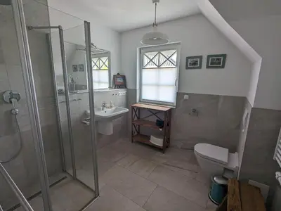 Ein Badezimmer in der Unterkunft Dünenrose