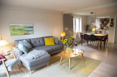 Ein Sitzbereich in der Unterkunft Haus Sommerfreuden