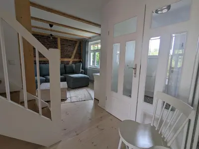 Ein Sitzbereich in der Unterkunft Eichenlund