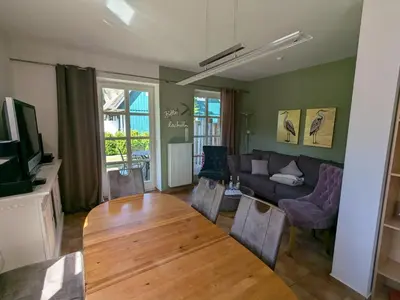 Ein Sitzbereich in der Unterkunft Haus Sonne