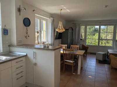 Ein Sitzbereich in der Unterkunft Haus Wikinger