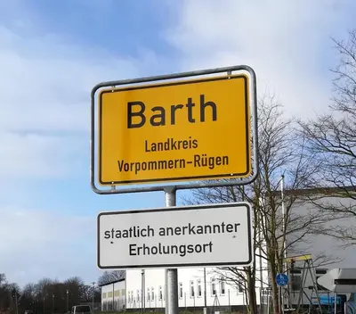 Ein Zertifikat, Auszeichnung, Logo oder anderes Dokument, das in der Unterkunft Cozy apartment in the Vinetastadt Barth ausgestellt ist