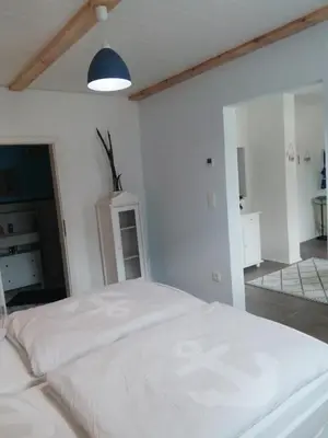 Ein Bett oder Betten in einem Zimmer der Unterkunft Cozy apartment in the Vinetastadt Barth