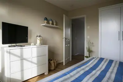 TV/Unterhaltungsangebot in der Unterkunft Luxus Reetdachhaus in Fuhlendorf mit Sauna