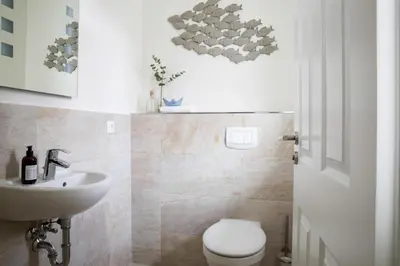 Ein Badezimmer in der Unterkunft Ferienhaus, Fuhlendorf
