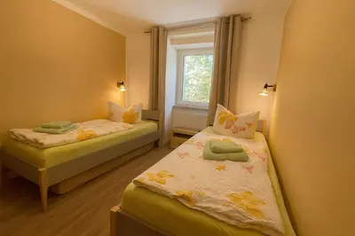 Ein Bett oder Betten in einem Zimmer der Unterkunft Dünenlicht 32